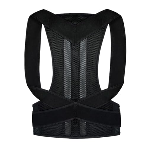 TOTIKI Faja Lumbar Corrector De Postura De Cintura Y Espalda Cinturón De Corrección De Joroba Ajustable Entrenador De Cintura Hombro Cuello Clavícula Lumbar Cinturón Apoyo Lumbar(Black,Large)