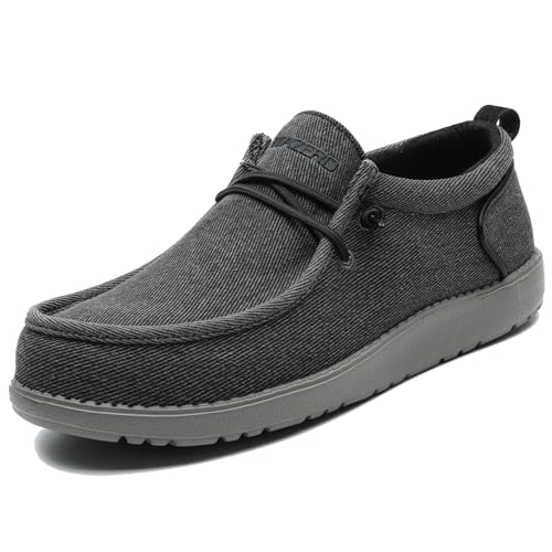 Image of Mens Wide Shoes Casual Slip On Shoes for Men - Men Loafers Wide Comfortable Boat Shoes with Arch Support