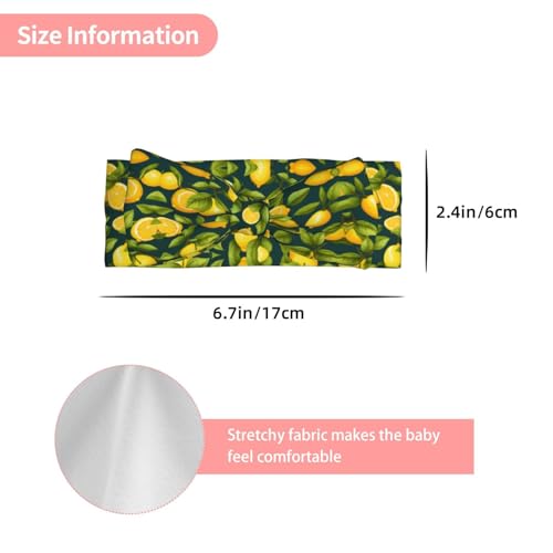 lemon fruit Pattern Baby Bow Headband Super Stretchy Soft Bows Hair Accessories for Newborn Infants Toddlers Kids Girls3