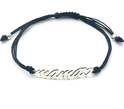 PULSERA MAMA DE PLATA DE LEY 925/1000 (NEGRO)