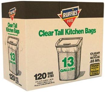 Ruffies Pro 13 gal. Tall Kitchen Bags Wing Ties 120 pk