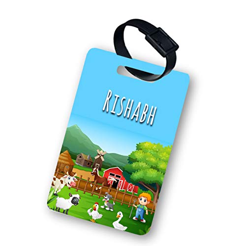 Image of Personalized Luggage Tag with Name & Photo - Unisex (Farm Animals) | Custom Luggage Tag