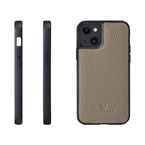 iPhone13 ケース 本革 シュリンクカーフレザー 耐衝撃 ハンドメイド ギフト おしゃれ シンプル 大人可愛い メンズ レディース スマホケース グレー ベージュ グレージュ SPG-13-Grege