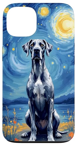 Starry Night Great Dane Case for iPhone 13