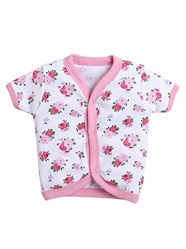 Image of Pooja Baby Baby Boys' & Baby Girls' T-Shirt Hosiery Cotton Clothing Jhabla /Vest Front Open T- Shirt with Snap Buttons Pack Of 4