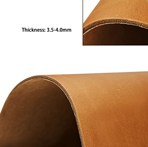 Genuine Leather Sheets Tooling Leather Full Grain Leather 3.6Mm-4.0Mm (9-10Oz) Thick Cowhide Leather Pieces Square For Crafts Heavy Weight(Bourbon Brown 10"X10") #TOP4