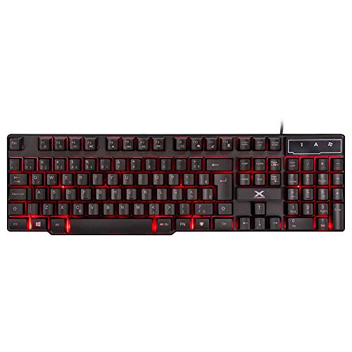 TECLADO USB GAMER VX GAMING HYDRA 107 TECLAS + 12 MULTIMÍDIA COM BACKLIGHT EM 03 CORES SENSAÇÃO TECL