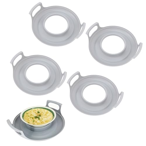 Microonda plato frío, 12x2.8in pp tazón de microondas Caddy platos calientes con bandeja para la bandeja de comidas a prueba de derrames con manijas para la cocina del hogar