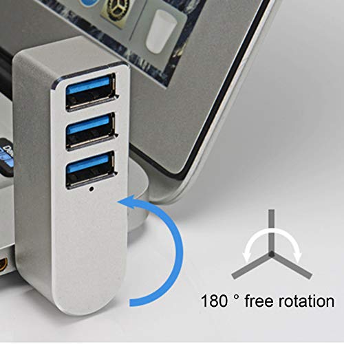 Newshijiecob Aluminum Alloy Rotatable 4 Ports Usb3.0 Hub High Speed Splitter Compatible With Pc Laptop Black #TOP4