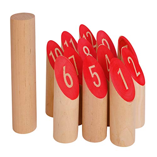 Ocean5 - Nummern Kubb - das Zahlen Wurfspiel für draußen - Holz-Kegel...