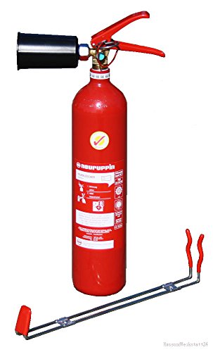 2kg CO2 Kohlendioxid Feuerlöscher FLN Neuruppin KS 2 BG Stahl (Prüfnachweis HausundWerkstatt24)