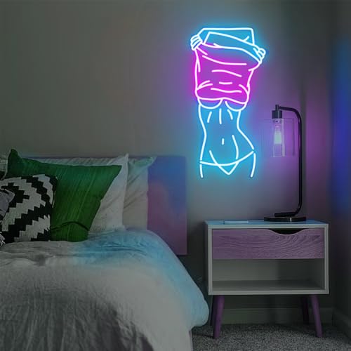 Image of Lady Neon Signs for Wall Decor 23.6 inches Led Women Sexy Lights Sign for Birthday Party Bedroom Bar Club Game Room Decoration Gift