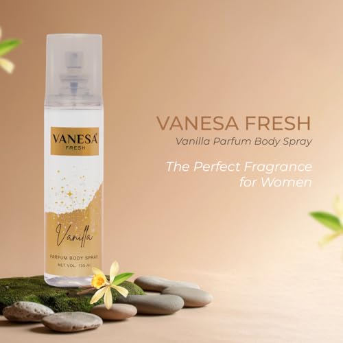 Image of Body Mist Spray Long Lasting Perfume for Women - 135ML Pack of 1 (Vanilla)