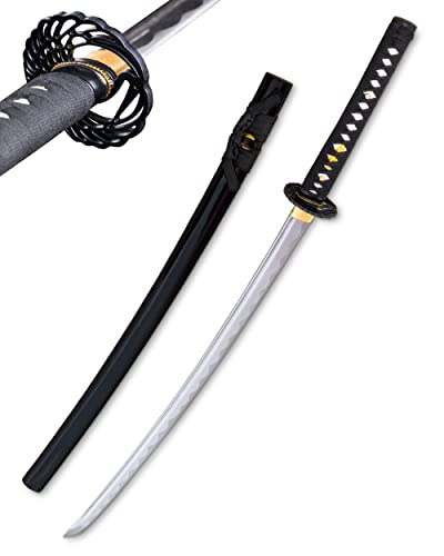 Katana Schwert scharf echt zum Training Metall Stahl 1045 Samurai 100% handgefertigt Nur für Erwachsene - 18 Jahre erforderlich 5KN5-420