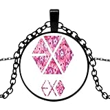 ERJGENDIEMR New 2026 2025/Exo Glass Pendant Necklace, Glamorous Fashion Fan Necklace Jewelry Fashion Accessories Creative Gift