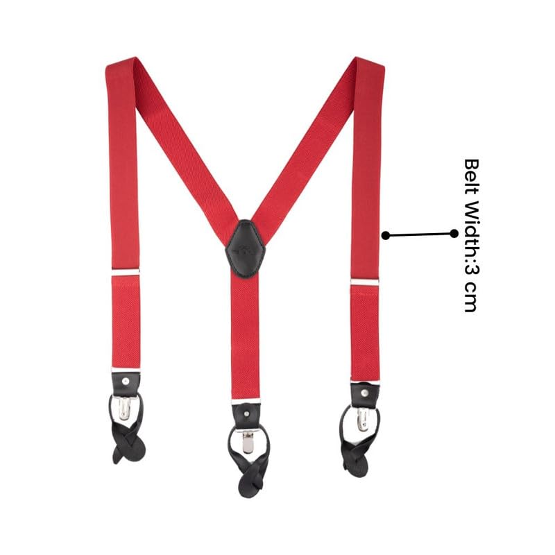 Image of The Tie Hub Button Suspenders for Men | Gentry Button-On Y-Back Elastic Braces | Adjustable 1.25 Inch | Formal Wedding