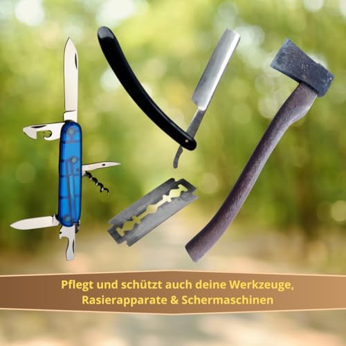 Wikinger Messeröl 100ml - Lebensmittelechtes Kamelienöl für Messer & Damastmesser Pflege - Säurefreies Schwertöl mit Rost- & Korrosionsschutz - Messer Öl zum Schutz von Klingen & Holzgriffen