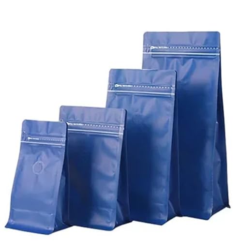 Bolsas de café con válvula azul mate que evitan la pérdida de aroma 6