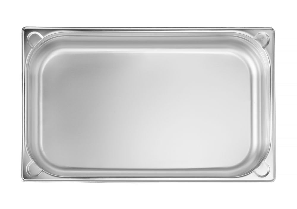 HENDI Gastronormbehälter, Temperaturbeständig von -40° bis 300°C, Heissluftöfen-Kühl- und Tiefkühlschränken-Chafing Dishes-Bain Marie, Stapelbar, 14L, GN 1/1, 530x325x(H) 100mm, Edelstahl