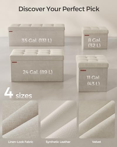 Songmics Storage Ottoman, Foldable Small Ottoman Foot Rest thumb #6