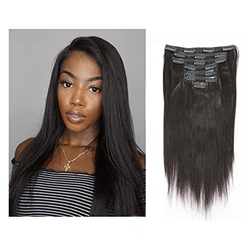 Light Yaki Clip In Hair Extensions, Yaki Remy Human Hair