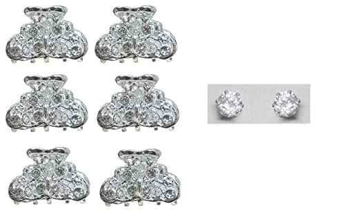 �u���C�_���p�b�P�[�W7�Z�b�g �V���o�[�z���C�g�~�j�w�A�N���[6�ƃX�^�b�h�C�������O1�g 6-1-NF400crys�X�^�b�h