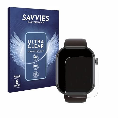 savvies 6 Pezzi Pellicola Protettiva per Smartwatch IDW13 / IDW15 / IDW19 1.8' Protezione Schermo Trasparente