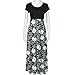 Generic A-980 Gray Boat Neck Dresses for Women Fall Summer Short Sleeve Flower Maxi Long Loose Fit Beach Casual Hawaiian T Shirt Dresses Womens 2024 Soft Comfy Clothing Fashion M