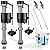 Teviora Universal Toilet Flusher Replacement Kit, Water-Saving & Height Adjustable Fill Valve, 2-Inch Flapper, Toilet Handle Lever, Quiet & Anti-Siphon Toilet Repair Kit Inside Tank (Black, 2-Pack)