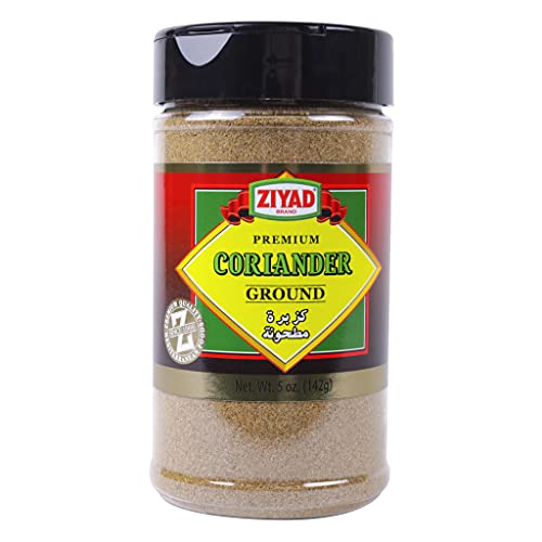 Ziyad Shaker Coriander Ground Powder, Salt-Free, Vegan, No Colors, No Additives, No Preservatives, 100% All Natural 5oz