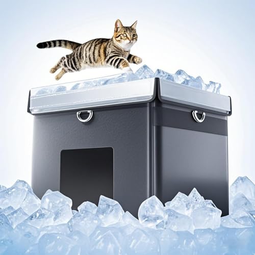 YHXSMAOY 猫 ハウス 夏 犬 ベッド 夏用 ひんやり 猫用エアコンハウス 冷却プレート 冷却 ペットベッド 冷感 大型 折り畳み 通気性 ペット クーラー 犬用涼しいベッド 熱中症対策 猫冷却シェルター,XL