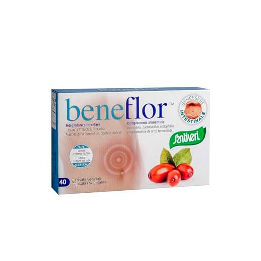 SANTIVERI – Beneflor, Complemento Alimenticio con Prebióticos y Probióticos, Inulina, Lactobacillus, Acidophilus y Maltodextrina, que Colaboran en la Flora Intestinal - 40 Comprimidos