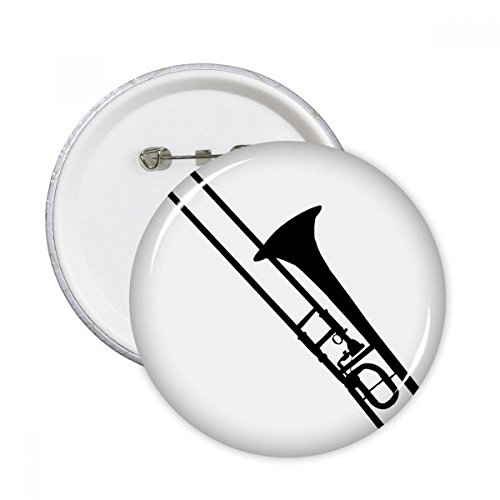 Badge rond motif trombone classique format M broche pour décoration de vêtements