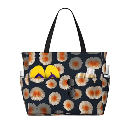 Grand sac fourre-tout de plage imperméable voyage et shopping imprimé floral