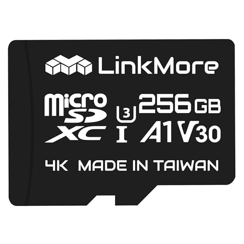 LinkMore 256GB MicroSDXC�J�[�h U3 / A1 / V30 / SD�A�_�v�^�[�t (�Ǎ��ő�100MB/s)