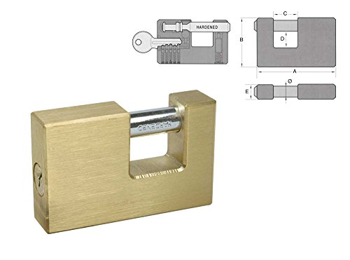 ibfm? Candado alta seguridad rectangular latón 50 x 38 x 15 mm de diámetro Varilla 8 mm endurecida Cover
