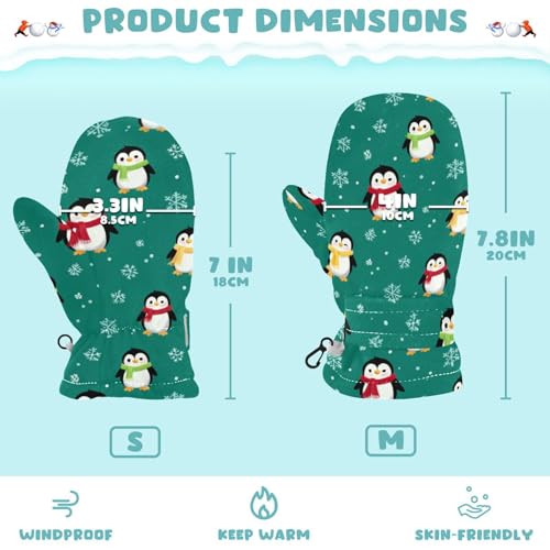 Image of Plaaee Early 1990s Pattern Kids Glove Warm Mitten Winter Favor for Toddler Boys and Girls Children Cold Weather Gloves