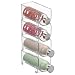 mDesign Stackable Water Bottle Storage Rack for Kitchen Cabinet, Countertops - Holds 4 Bottles, Clear