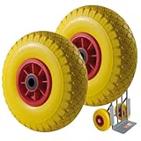 Coppia di 2 Ruote Antiforatura Piena in Gomma 3.00-4 (260 x 85 mm) per Carrello Porta pacchi – Foro 20 mm carichi pesanti fino a 200kg