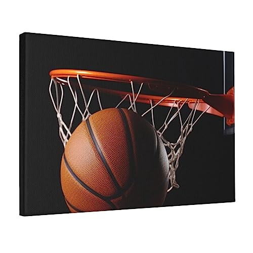 Toile murale vintage de basket-ball 30,5 x 45,7 cm pour decorer une salle de bain ou un salon vide