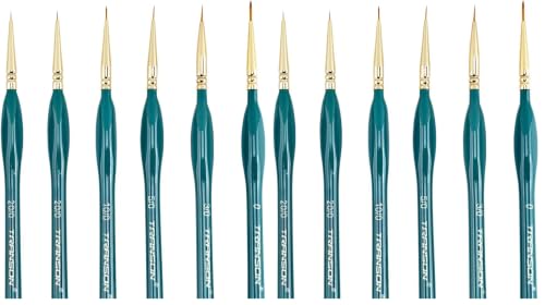 Image of Transon 6Pcs Extra Fine Detail Brushes for Model Miniature Painting and Also Acrylic Watercolor Painting (Pack of 2)