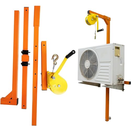 icVantA Steel Air Conditioner Outside Installation Lifting Tool Portable Installation Lifting Crane Tool with Special Hanger & Pulley,Rope length10m (Rope length20m)