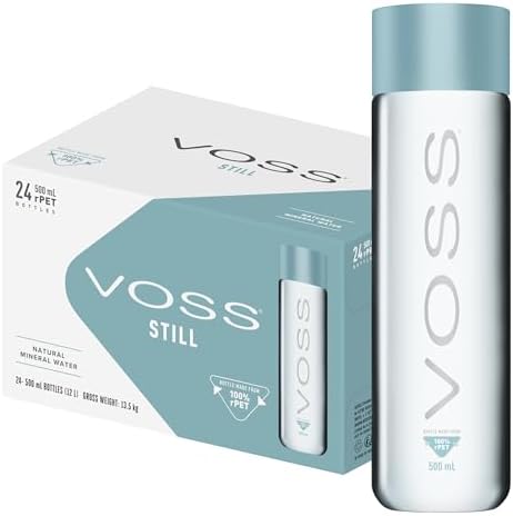 VOSS Still Water, Pack of 24 x 500ml PET Bottles, Natural Mineral Water