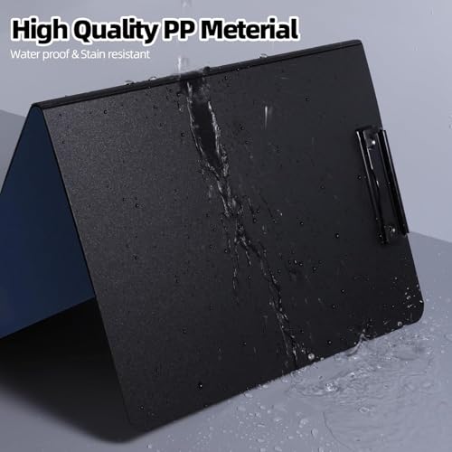 Image of A4 Clipboards File Folder | 360 Degree Flip Sturdy Writing Pad with Strong Metal Dual Clip | Multi-Functional Binder File Folder for School, Office, Artists & Professionals (2, Blue)