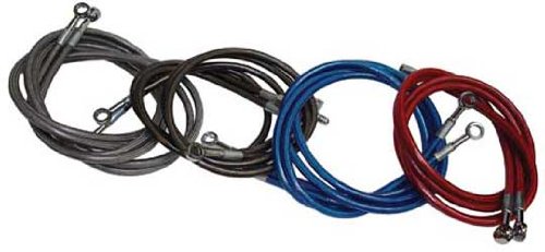 Streamline +3 Extended Steel Braided Front Brake Line Kit – Red, Fits Raptor 125/250 (All Years)