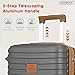 Joyway Expandable Luggage Sets 5 Piece, Lightweight Hard Shell Travel Suitcase Set with Spinner Wheels and TSA Lock (5 piece set，Grey)