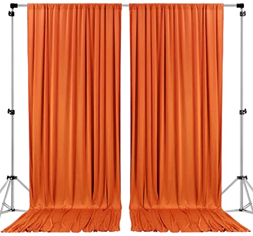 AK TRADING CO. 10 feet x 10 feet IFR Polyester Backdrop Drapes Curtains Panels with Rod Pockets - Wedding Ceremony Party Home Window Decorations - Orange