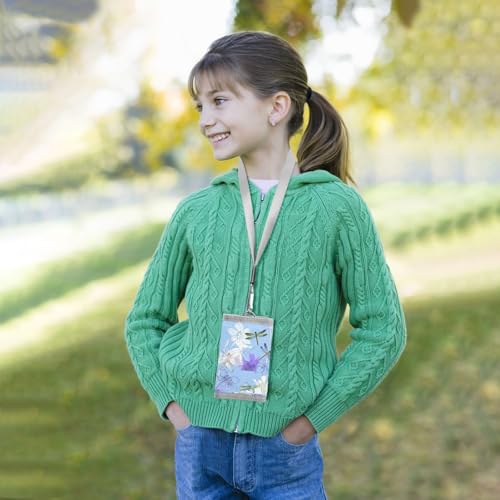 Flowers Dragonflies Blue Kids Wallet for Boys Girls Trifold Sport Outdoor Wallets for Children Youth Teen Wallet with Zippered Coin Pockets Card Holders Front Pocket Wallets with Magic Sticker 6