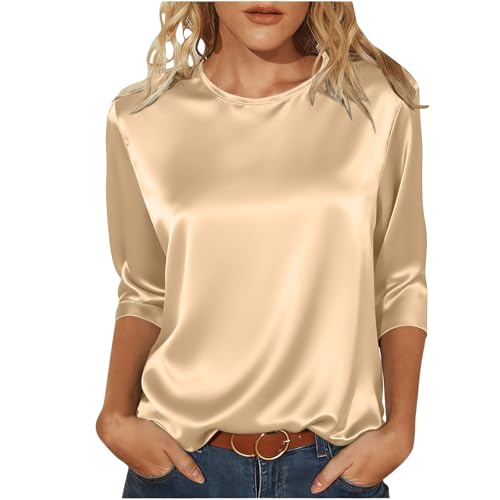 Soft T-shirt in classic fit, casual short sleeve top for comfort style in everyday life., beige, S