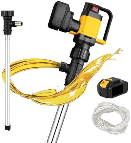 1000W Cordless Electric Barrel Pump - 36V Battery, 7m Lift, 3 Adjustable Flow Levels (10-130L/min), Portable Fuel Transfer Pump for Gas, Diesel, Water, Multi-Purpose Use